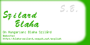 szilard blaha business card