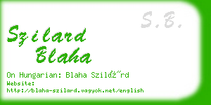 szilard blaha business card